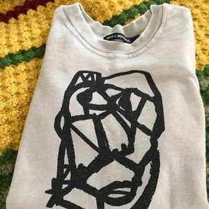 Mini and Maximus abstract face sweatshirt